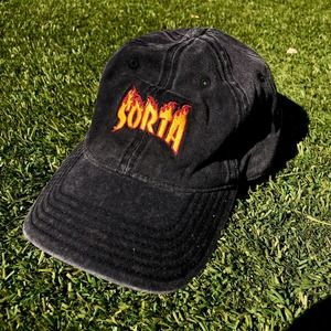 Thrasher Style Denim Skater Hat Otto Flames Y2k Strapback